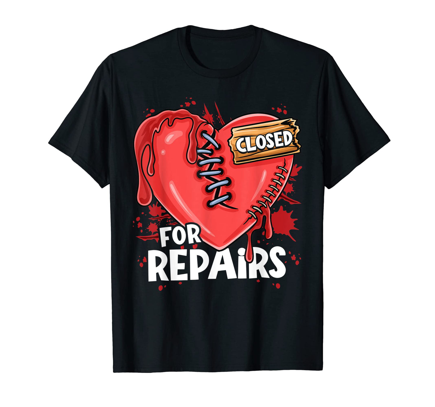 Sad Heartbreak Grunge Broken Heart T-Shirt - Fun Novelty Design Men Women - T-Shirt, Sweatshirt, Hoodie