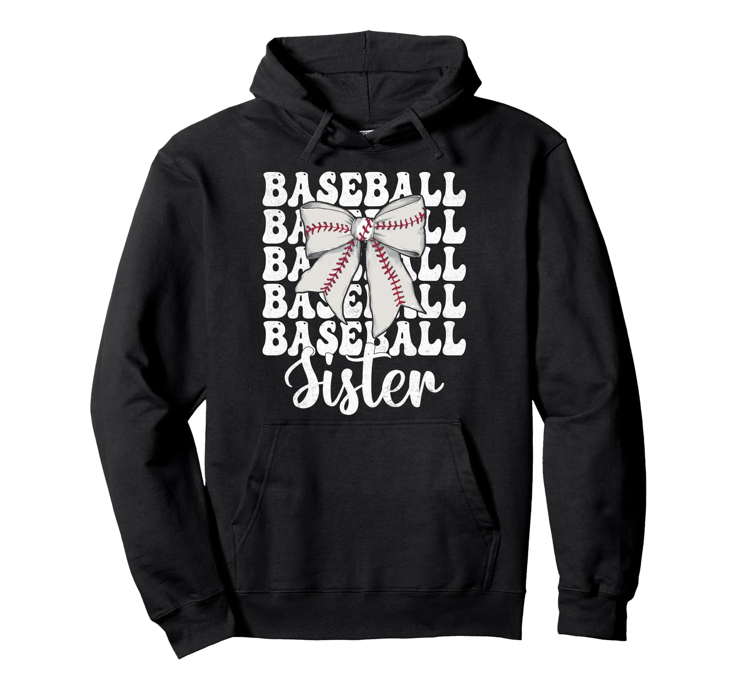 Baseball Sister Baseball Coquette Bow Hoodie - Aesthetic Graphic Unisex - T-Shirt, Sweatshirt, Hoodie