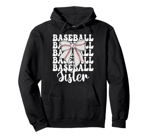 Baseball Sister Baseball Coquette Bow Hoodie - Aesthetic Graphic Unisex - T-Shirt, Sweatshirt, Hoodie