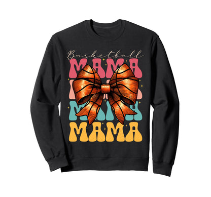 Basketball Mama Coquette Bow Game Day Sweatshirt - Streetwear Style Unisex - T-Shirt, Sweatshirt, Hoodie