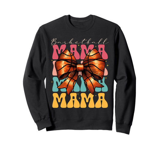Basketball Mama Coquette Bow Game Day Sweatshirt - Streetwear Style Unisex - T-Shirt, Sweatshirt, Hoodie