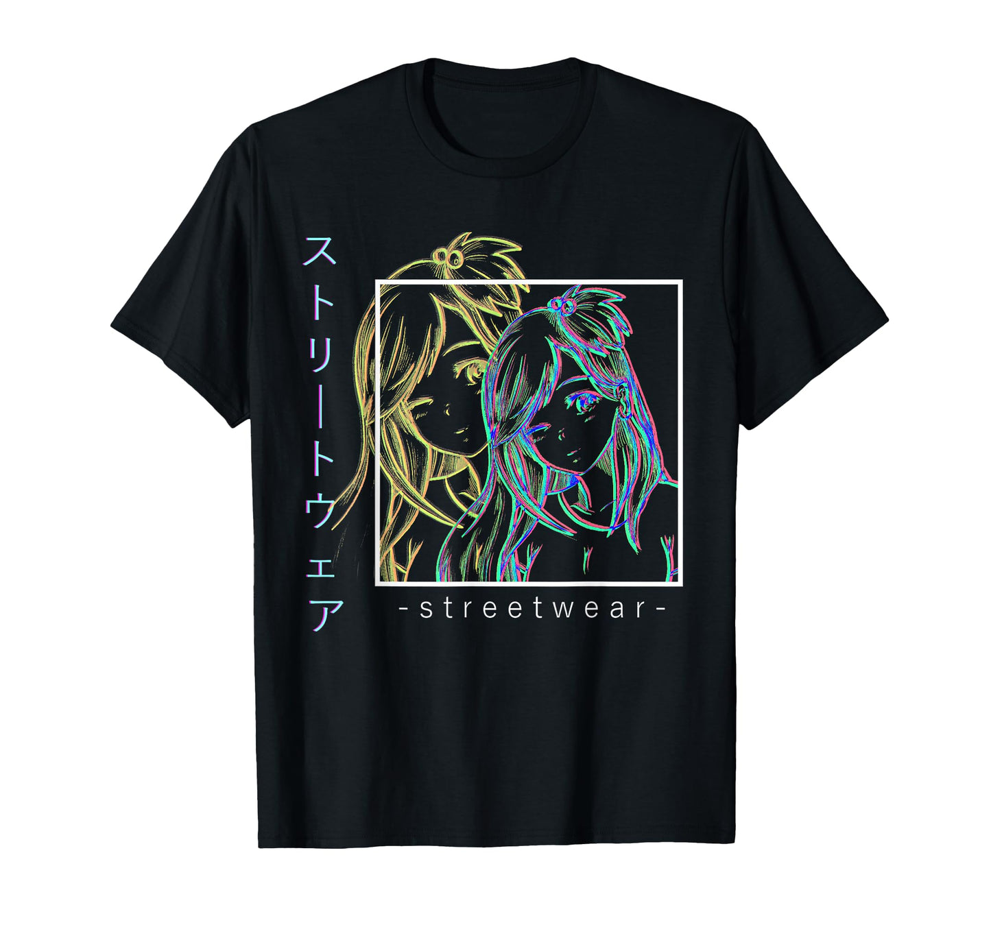 Waifu Anime Vaporwave Glitch Manga Gift T-Shirt - Unique Graphic for Adults - T-Shirt, Sweatshirt, Hoodie