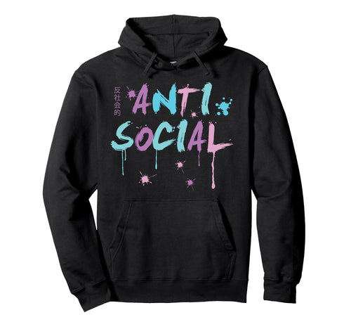 Anti Social As Kawaii Nu Goth Vaporwave Hoodie - Aesthetic Graphic Unisex - T-Shirt, Sweatshirt, Hoodie