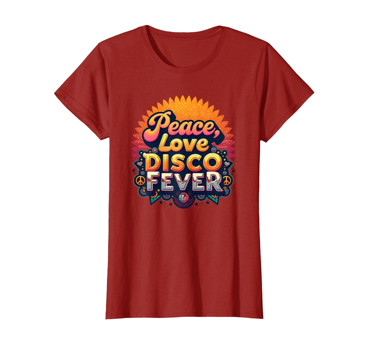 Peace Love Disco Fever 70S T-Shirt - Trendy Graphic Unisex - T-Shirt, Sweatshirt, Hoodie