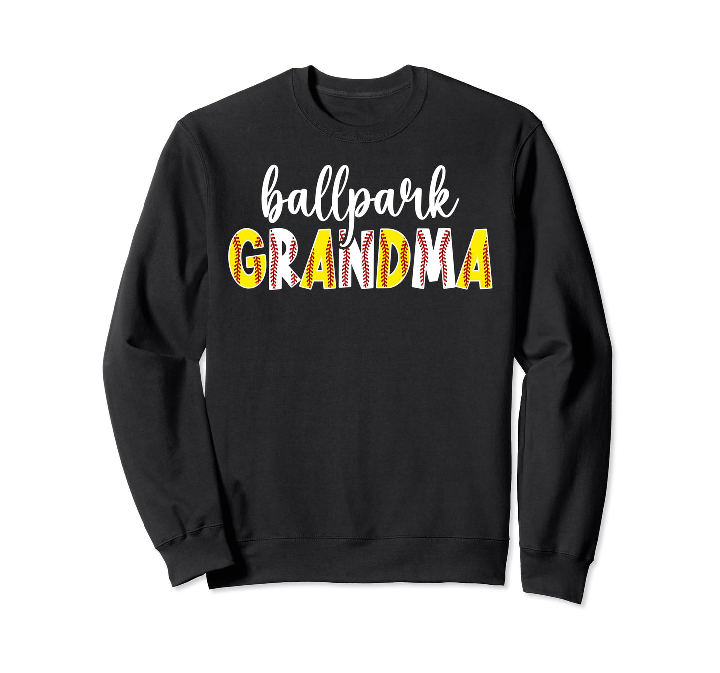 Ballpark Grandma Baseball Softball Sweatshirt - Minimalist Print Men Women - T-Shirt, Sweatshirt, Hoodie