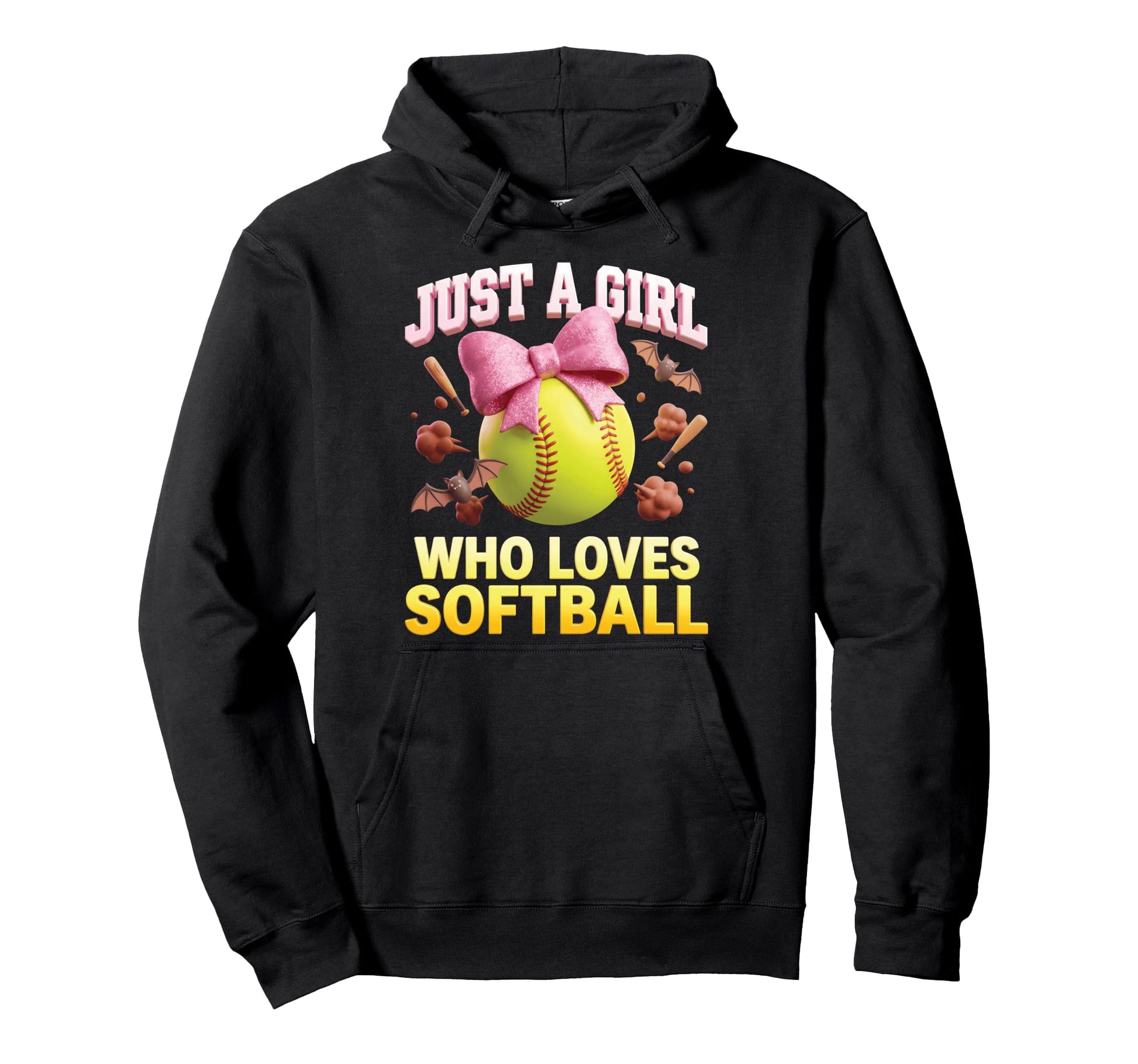 Just Who Loves Softball Mom Hoodie - Casual Everyday Wear for Adults - T-Shirt, Sweatshirt, Hoodie