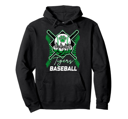 Tigers Baseball Mom Game Day Paw Green Hoodie - Graphic Print for Adults - T-Shirt, Sweatshirt, Hoodie