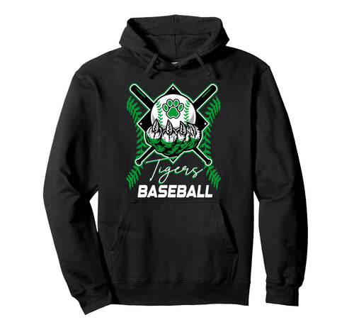 Tigers Baseball Mom Game Day Paw Green Hoodie - Graphic Print for Adults - T-Shirt, Sweatshirt, Hoodie