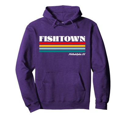 Fishtown Philadelphia Pa Rainbow Stripes Hoodie - Graphic Print Unisex - T-Shirt, Sweatshirt, Hoodie