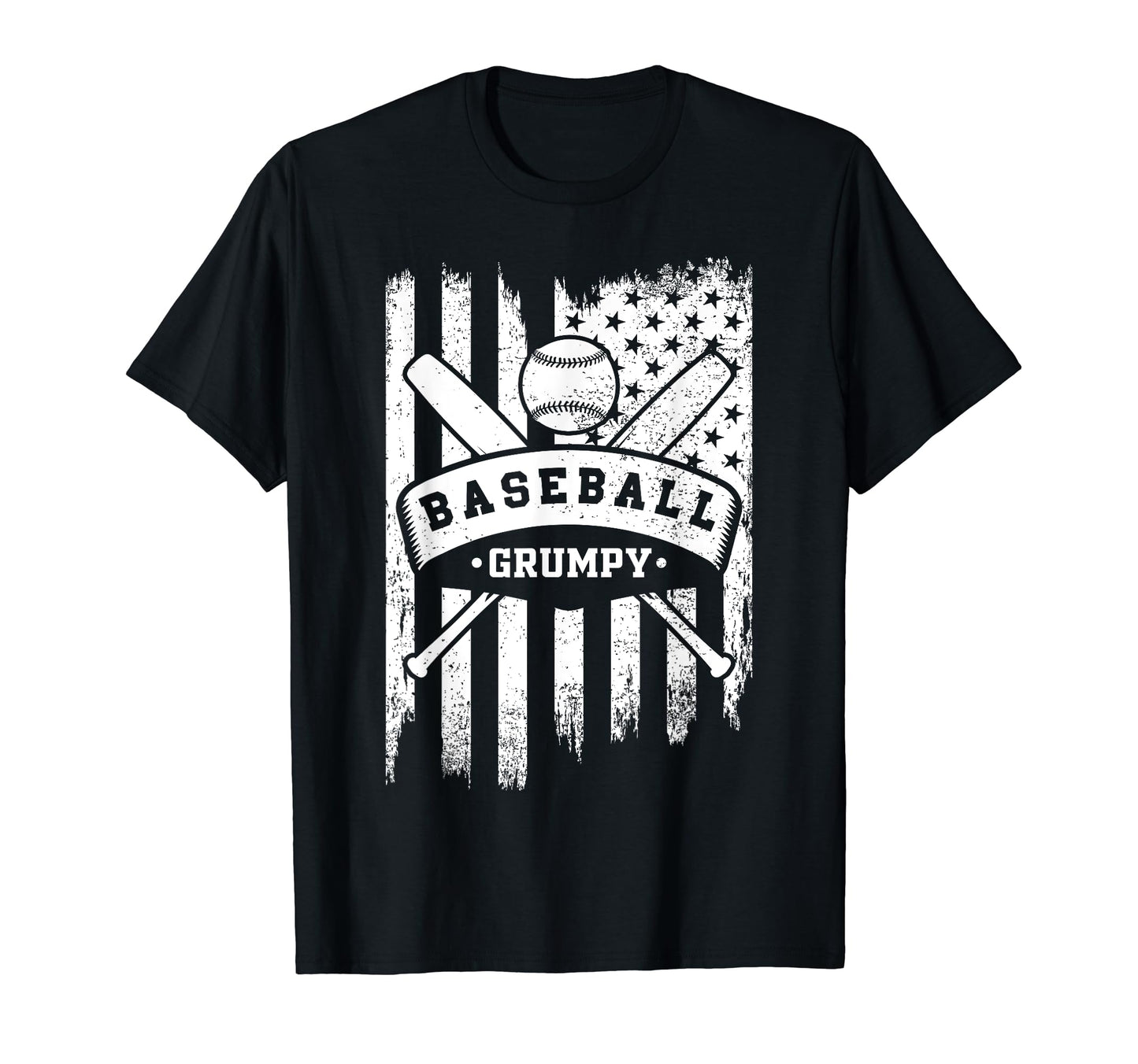 Baseball Grumpy Usa American Flag T-Shirt - Minimalist Print for Adults - T-Shirt, Sweatshirt, Hoodie