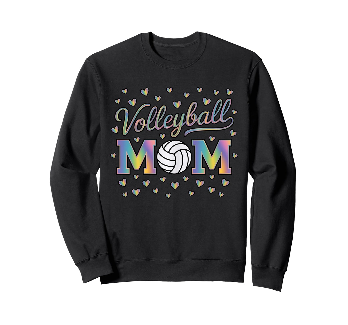 Volleyball Mom Heart Mothers Day Sweatshirt - Trendy Graphic for Adults - T-Shirt, Sweatshirt, Hoodie