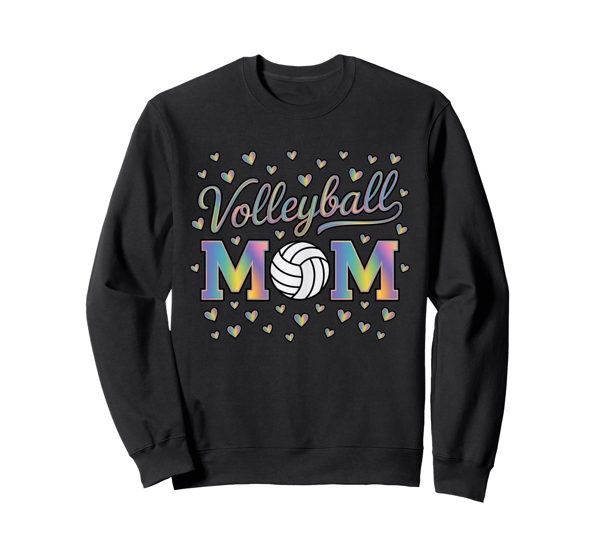 Volleyball Mom Heart Mothers Day Sweatshirt - Trendy Graphic for Adults - T-Shirt, Sweatshirt, Hoodie