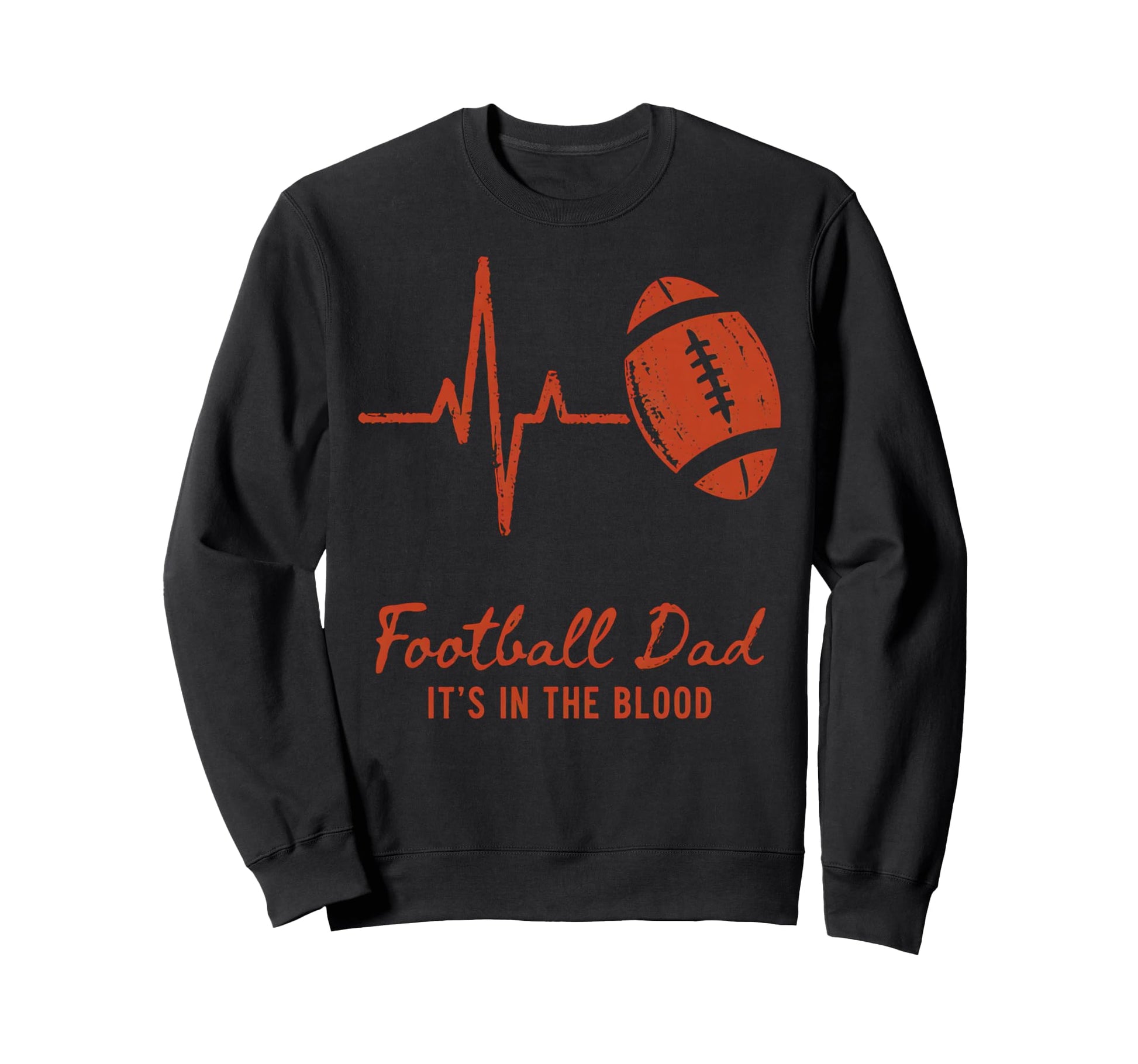 Football Dad Football Heartbeat Sweatshirt - Graphic Print Men Women - T-Shirt, Sweatshirt, Hoodie
