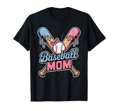 Baseball Mom Ice Cream Drip Game T-Shirt - Streetwear Style for Adults - T-Shirt, Sweatshirt, Hoodie