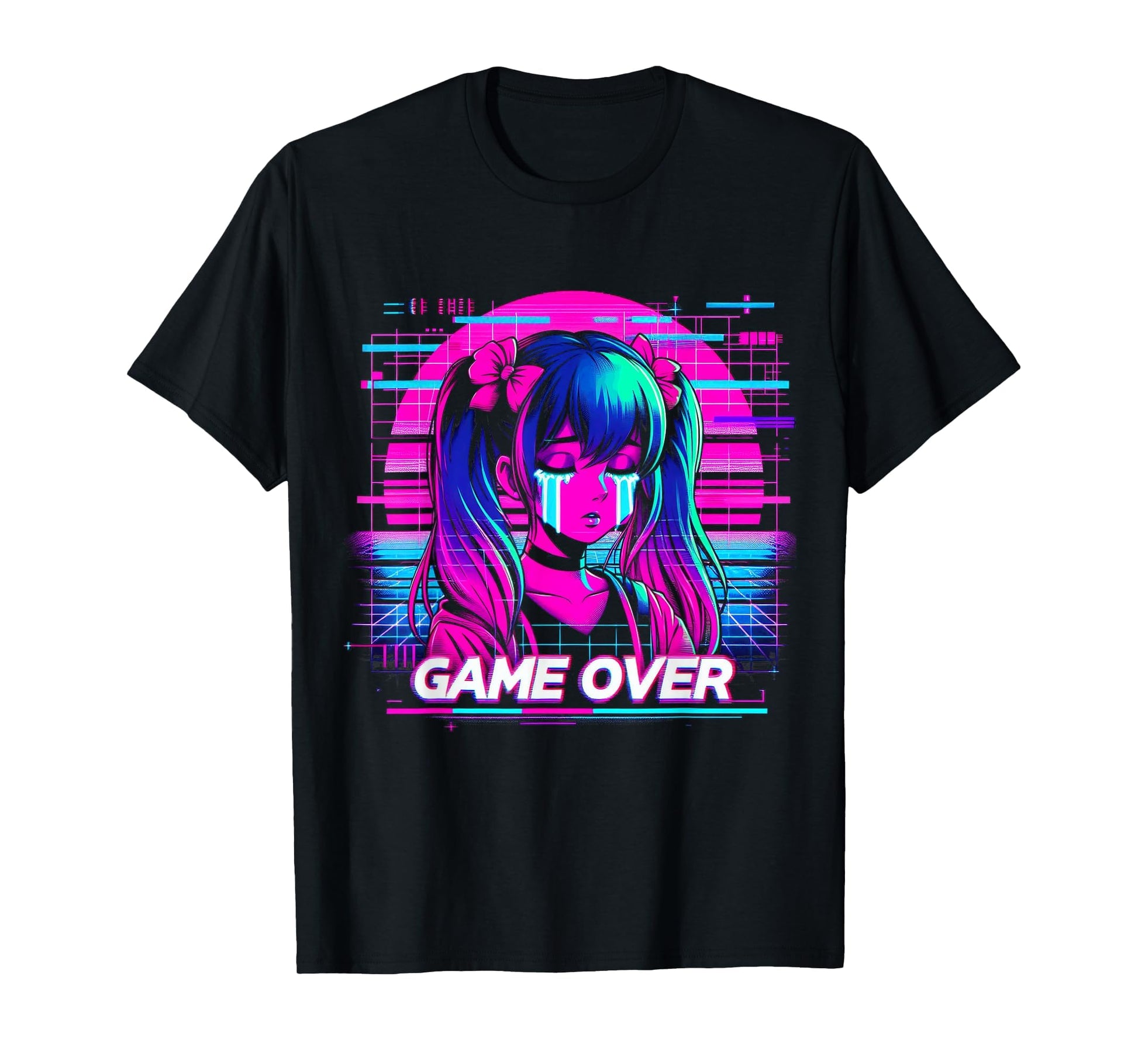Sad Anime Japanese Vaporwave T-Shirt - Casual Everyday Wear Unisex - T-Shirt, Sweatshirt, Hoodie