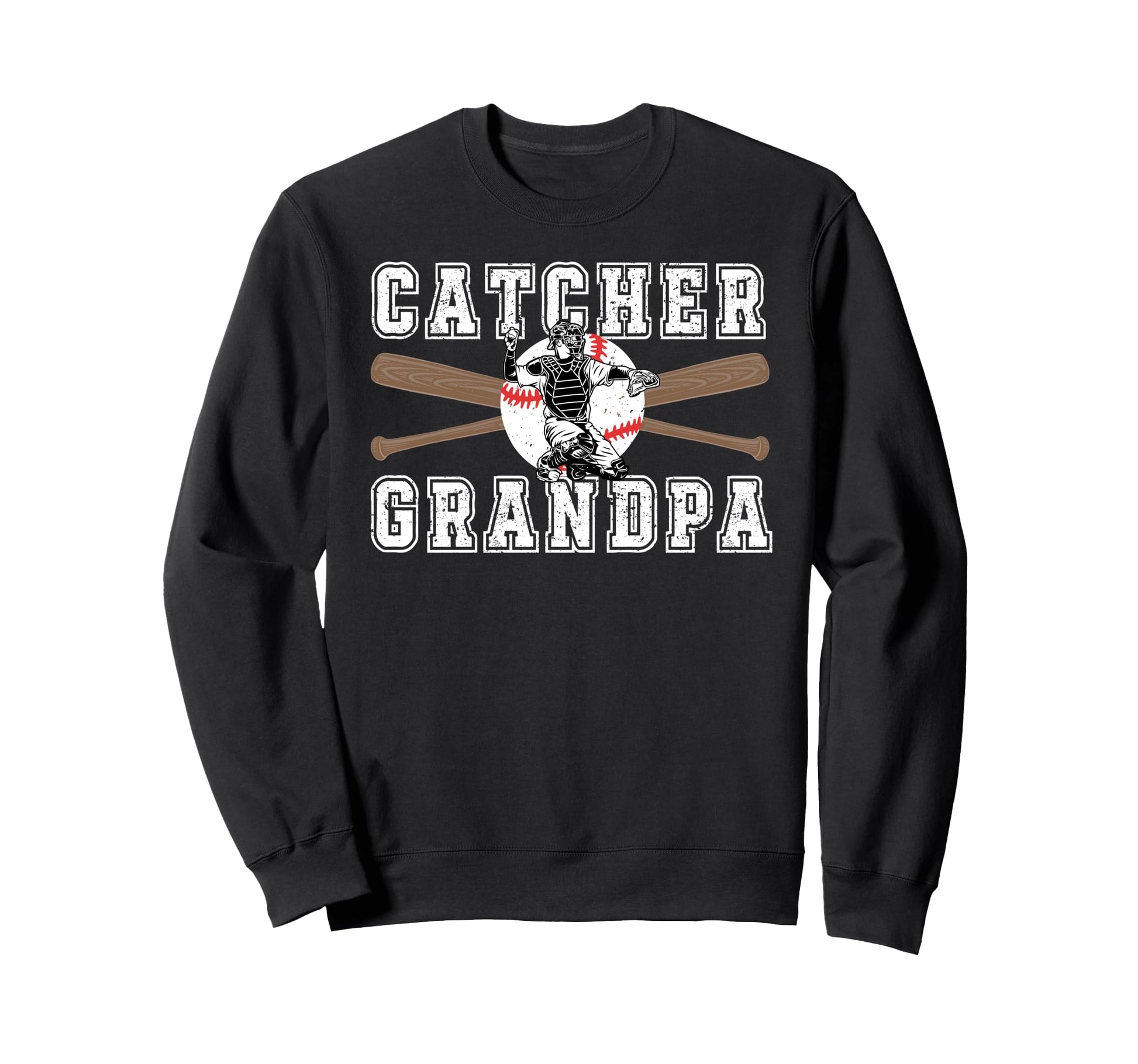 Baseball Catcher Grandpa Baseball Sweatshirt - Custom Art Print for Adults - T-Shirt, Sweatshirt, Hoodie