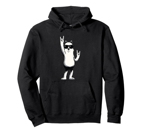 Llama Alpaca Double Rock Hand Signs Punk Hoodie - Trendy Graphic for Adults - T-Shirt, Sweatshirt, Hoodie