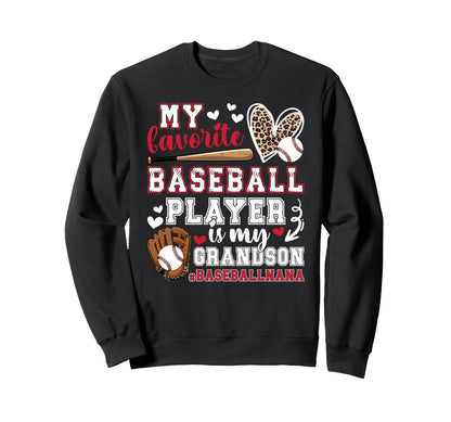 Baseball Nana Grandma Proud Sweatshirt - Aesthetic Graphic Men Women - T-Shirt, Sweatshirt, Hoodie