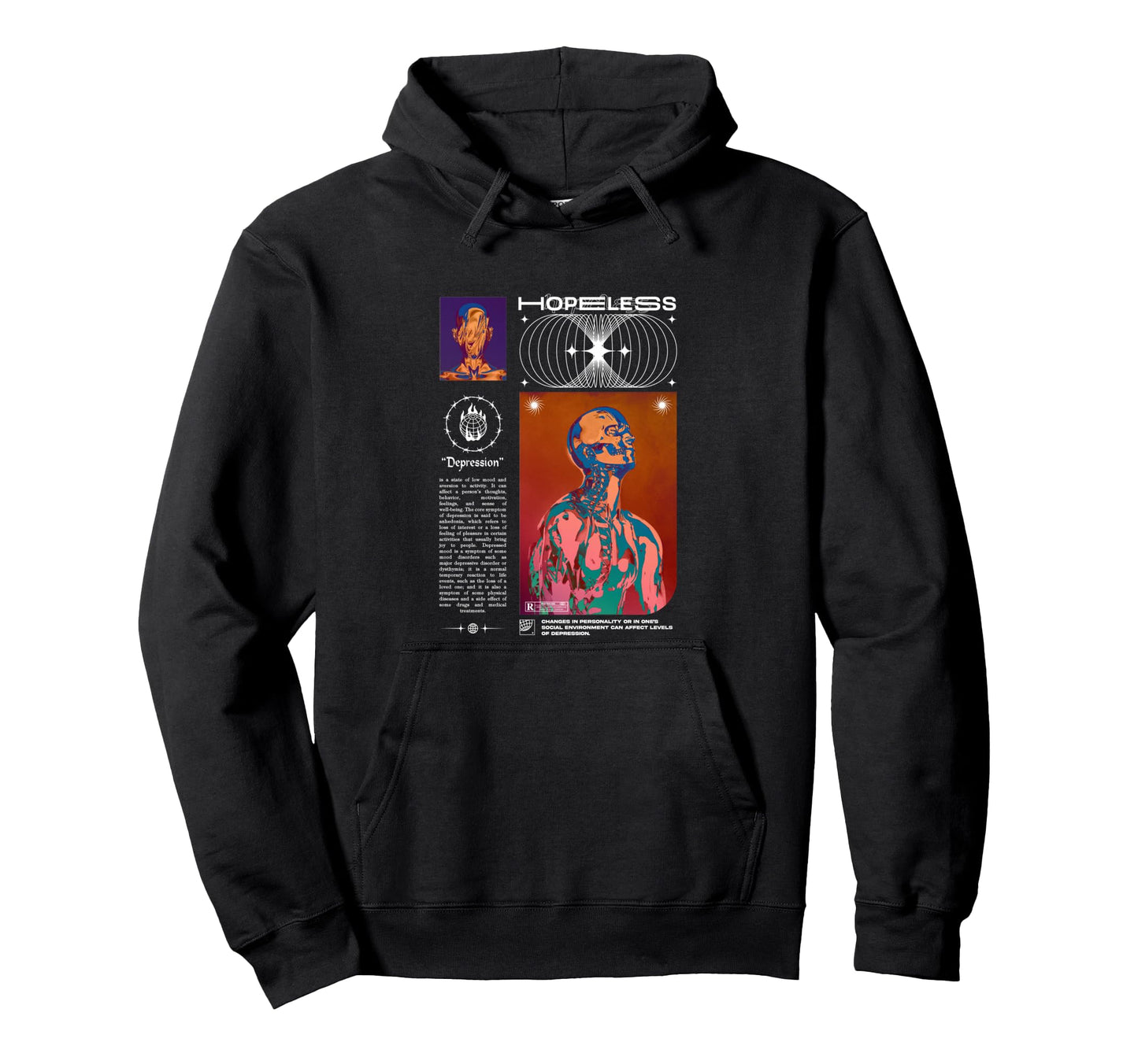 Hopeless Aesthetic Edgy Streetwear Hoodie - Trendy Graphic Men Women - T-Shirt, Sweatshirt, Hoodie