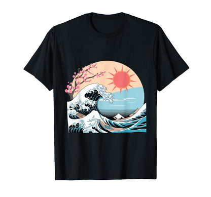 Big Wave Vaporwave Aesthetic 80S T-Shirt - Fun Novelty Design for Adults - T-Shirt, Sweatshirt, Hoodie