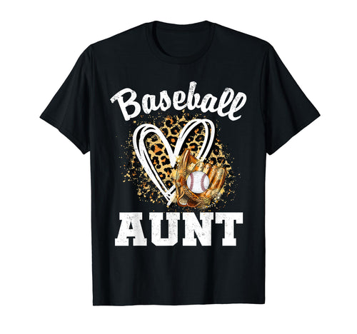 Baseball Aunt Leopard Heart Matching T-Shirt - Streetwear Style Men Women - T-Shirt, Sweatshirt, Hoodie