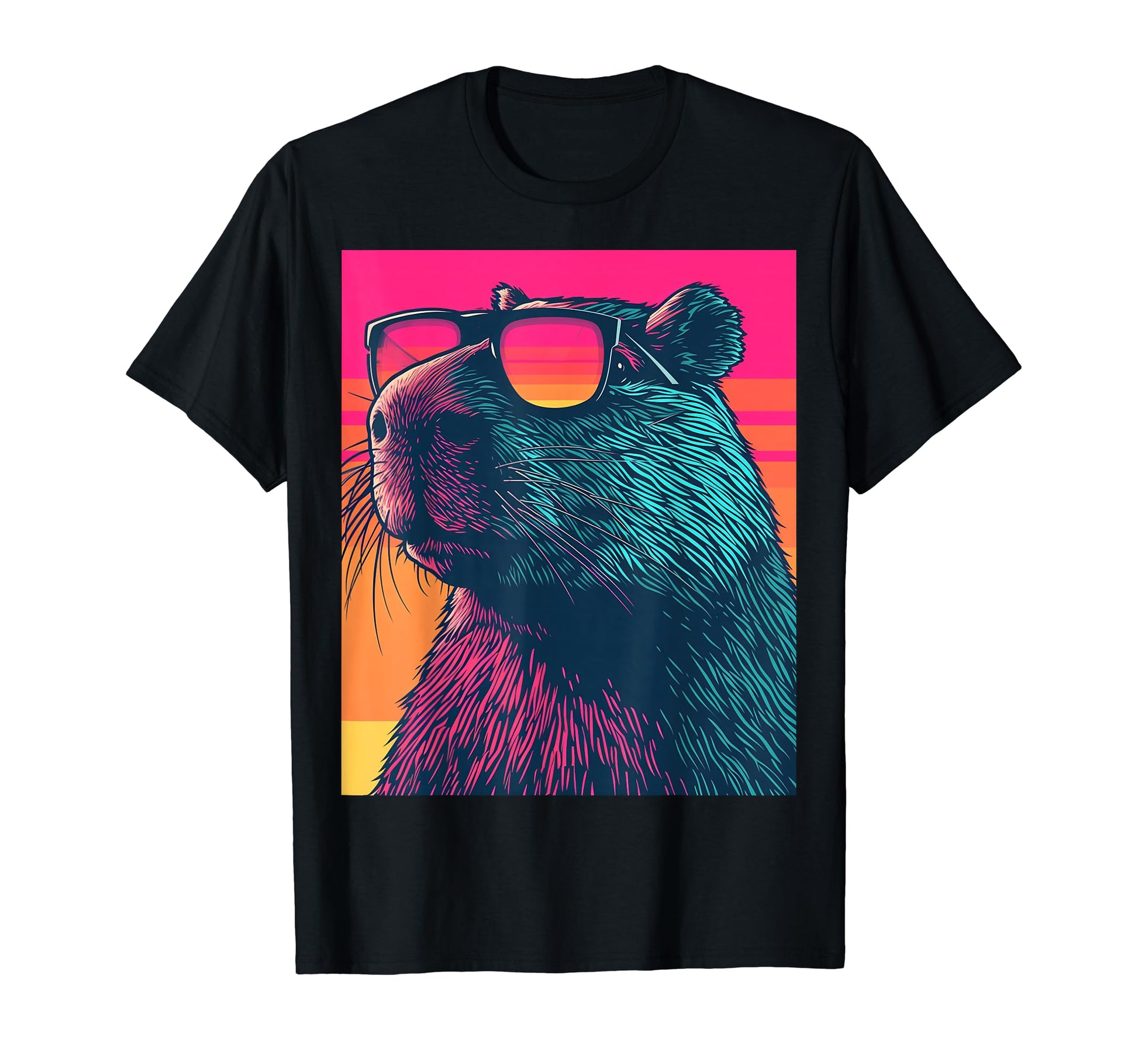 Funny Capybara Rodent Vaporwave Aesthetic T-Shirt - Streetwear Style Unisex - T-Shirt, Sweatshirt, Hoodie