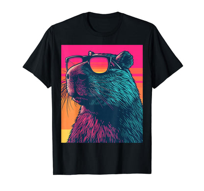 Funny Capybara Rodent Vaporwave Aesthetic T-Shirt - Streetwear Style Unisex - T-Shirt, Sweatshirt, Hoodie