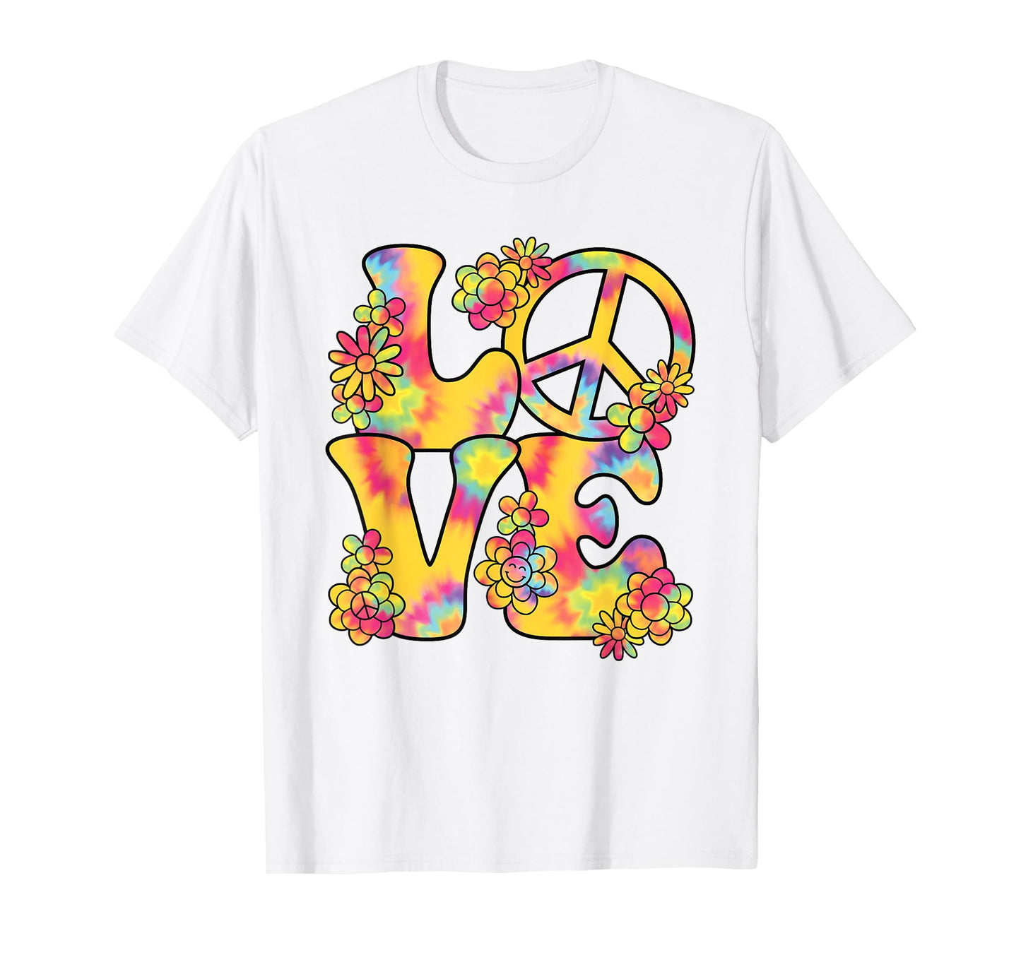 Peace Sign Love 60S 70S Costume T-Shirt - Custom Art Print for Adults - T-Shirt, Sweatshirt, Hoodie