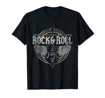 Rock Roll Guitar Wings Music Small T-Shirt - Custom Art Print Unisex - T-Shirt, Sweatshirt, Hoodie