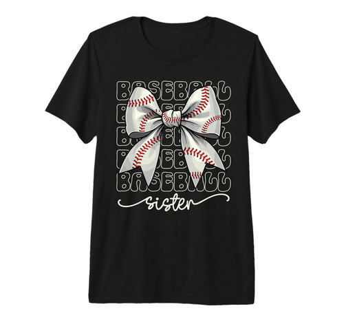 Baseball Sister Coquette Bow Baseball T-Shirt - Novelty Apparel Men Women - T-Shirt, Sweatshirt, Hoodie