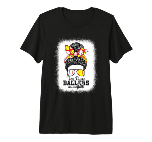Busy Raising Ballers Softball Funny T-Shirt - Graphic Print Men Women - T-Shirt, Sweatshirt, Hoodie