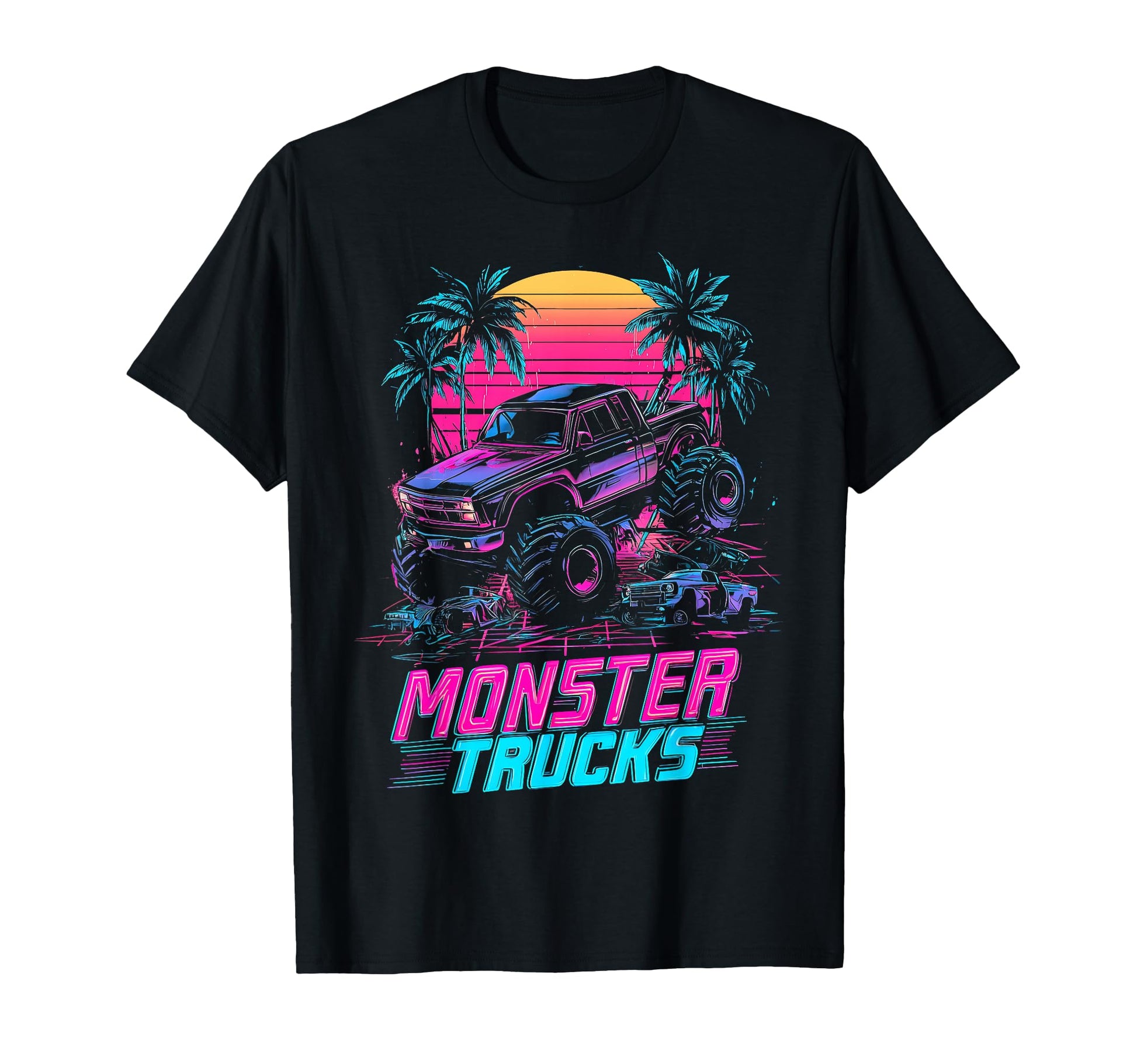 Monster Truck 4 Wheeler Vaporwave T-Shirt - Casual Everyday Wear Men Women - T-Shirt, Sweatshirt, Hoodie