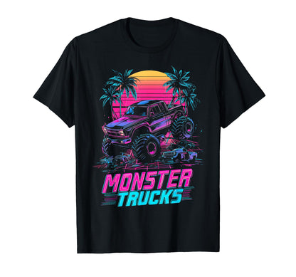 Monster Truck 4 Wheeler Vaporwave T-Shirt - Casual Everyday Wear Men Women - T-Shirt, Sweatshirt, Hoodie