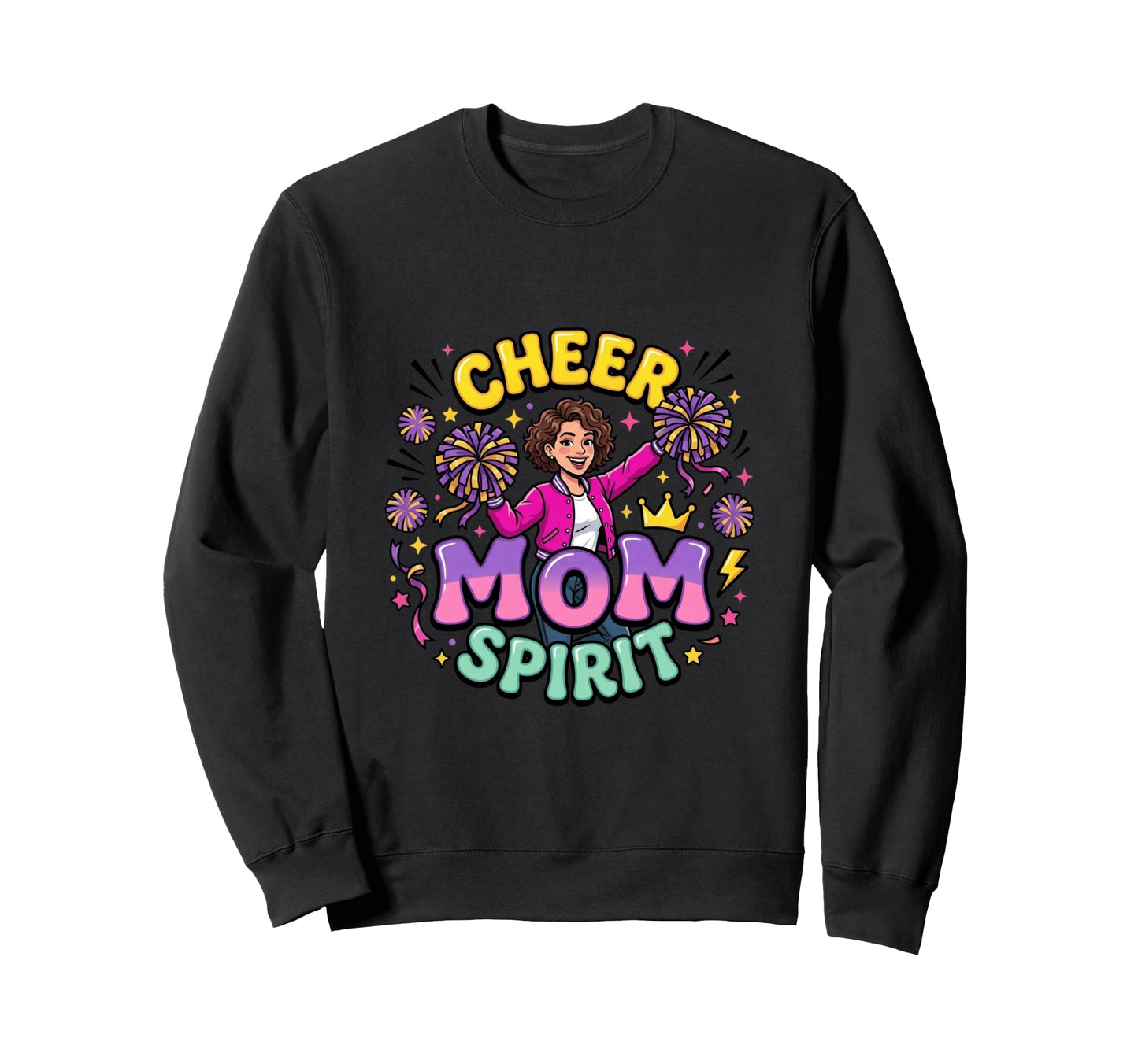 Cheer Mom Spirit Sweatshirt - Streetwear Style for Adults - T-Shirt, Sweatshirt, Hoodie