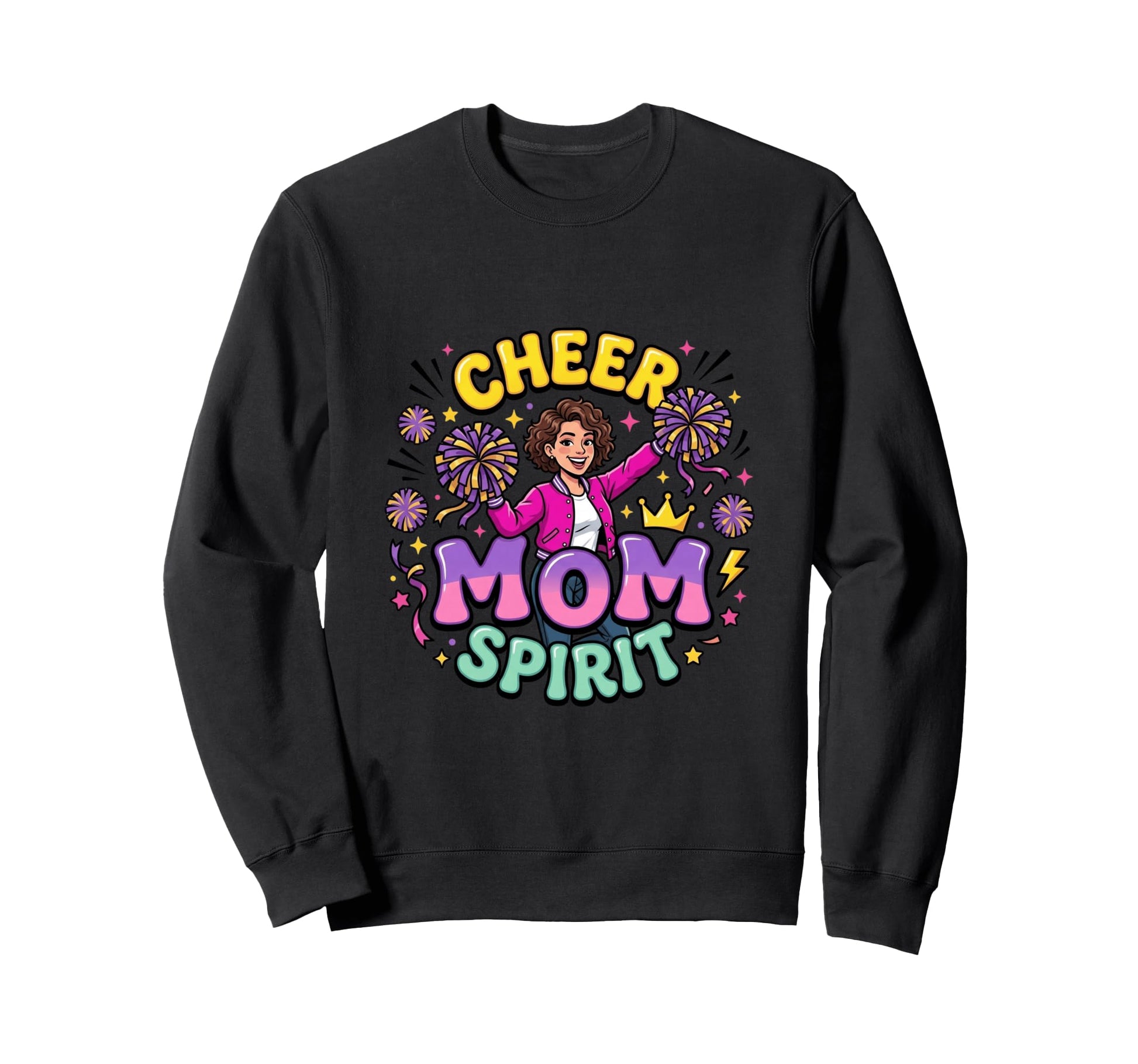 Cheer Mom Spirit Sweatshirt - Streetwear Style for Adults - T-Shirt, Sweatshirt, Hoodie