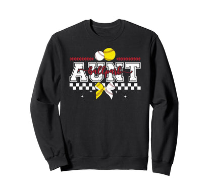 Ballpark Aunt Baseball Softball Aunt Sweatshirt - Trendy Graphic Men Women - T-Shirt, Sweatshirt, Hoodie