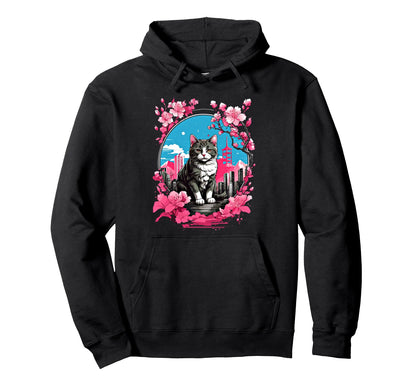 Anime Cat Japanese Aesthetic Japan Hoodie - Trendy Graphic for Adults - T-Shirt, Sweatshirt, Hoodie