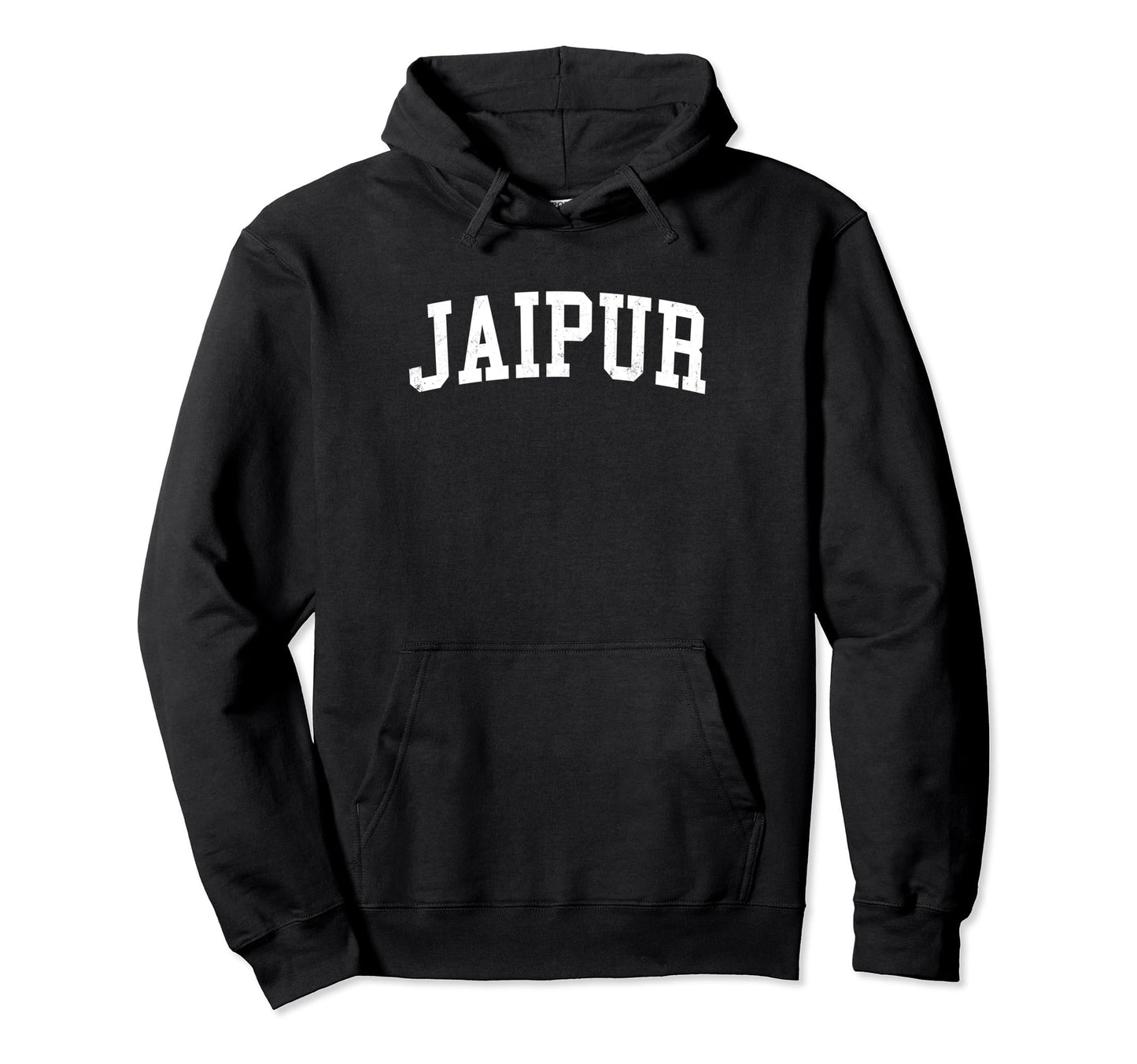 Jaipur India Distressed White Varsity Hoodie - Fun Novelty Design Men Women - T-Shirt, Sweatshirt, Hoodie