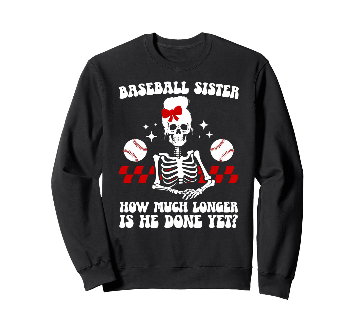 Baseball Sister Groovy Baseball Sweatshirt - Minimalist Print for Adults - T-Shirt, Sweatshirt, Hoodie