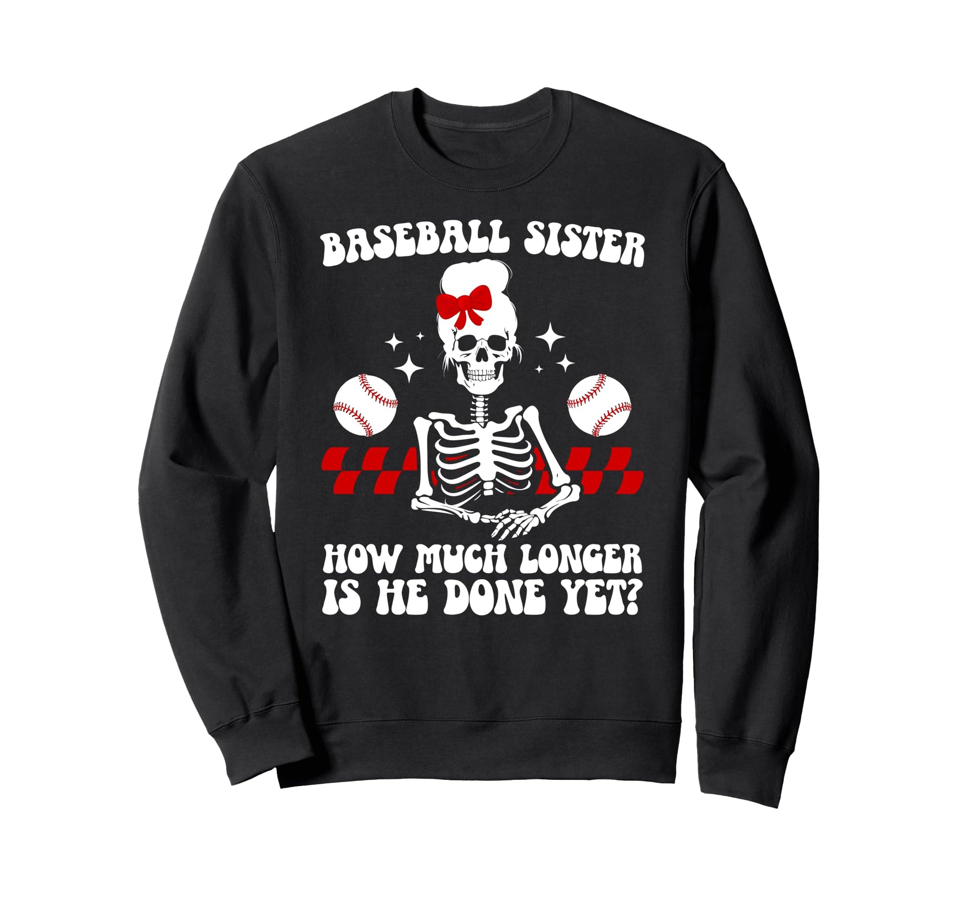 Baseball Sister Groovy Baseball Sweatshirt - Minimalist Print for Adults - T-Shirt, Sweatshirt, Hoodie