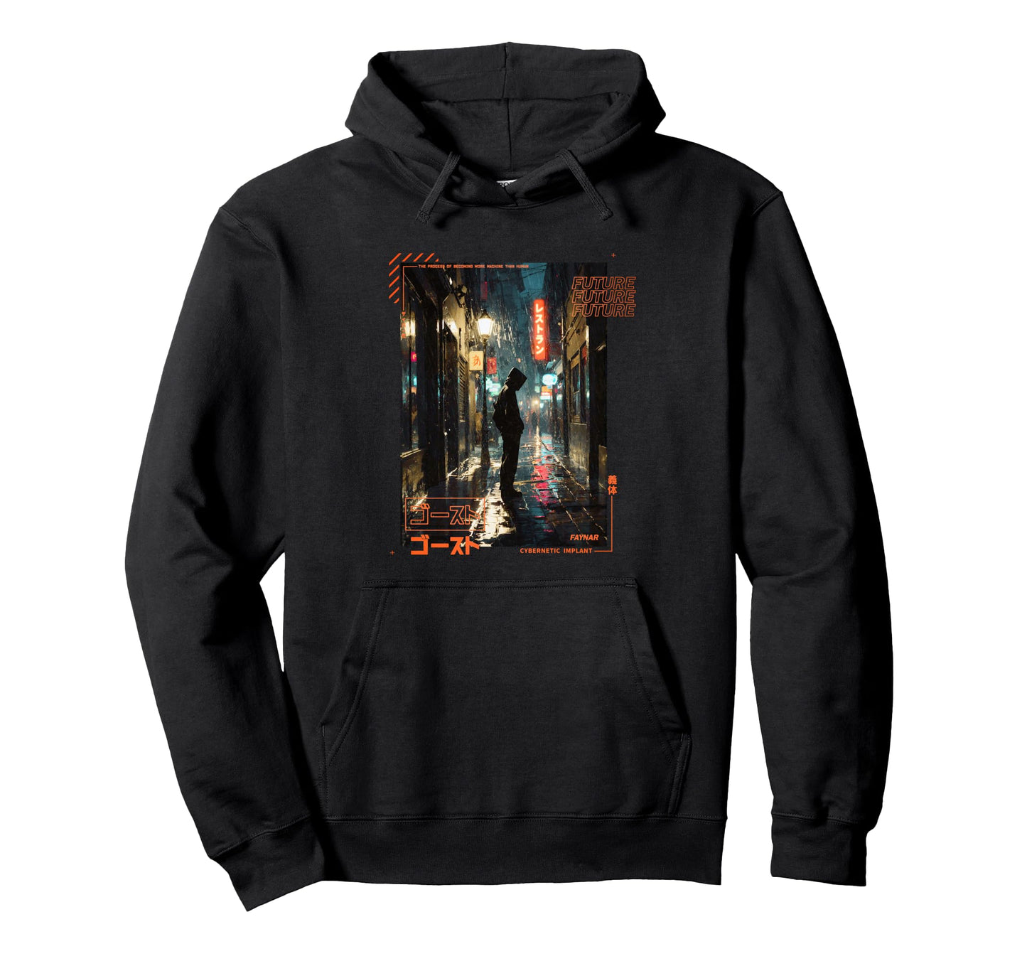 Standing Japanese Cyberpunk Vaporwave Hoodie - Minimalist Print Men Women - T-Shirt, Sweatshirt, Hoodie