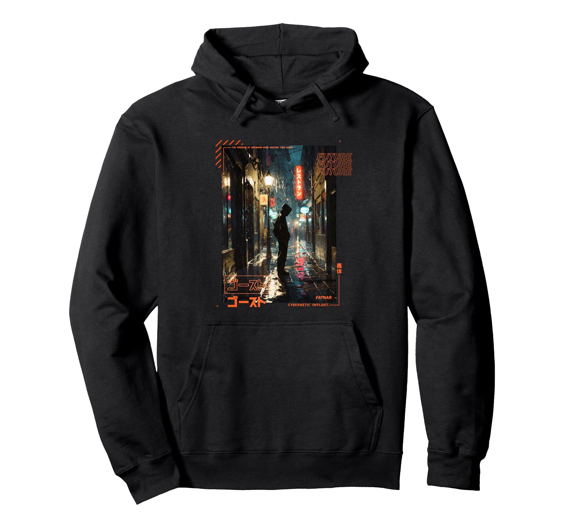 Standing Japanese Cyberpunk Vaporwave Hoodie - Minimalist Print Men Women - T-Shirt, Sweatshirt, Hoodie