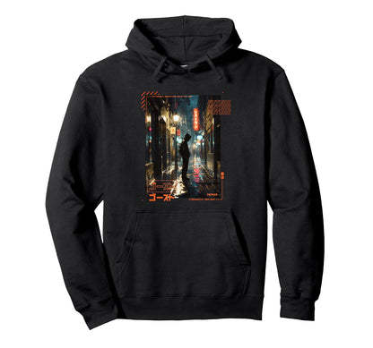 Standing Japanese Cyberpunk Vaporwave Hoodie - Minimalist Print Men Women - T-Shirt, Sweatshirt, Hoodie