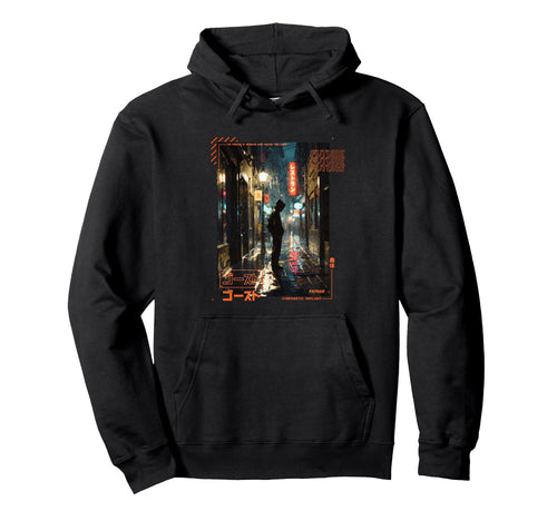 Standing Japanese Cyberpunk Vaporwave Hoodie - Minimalist Print Men Women - T-Shirt, Sweatshirt, Hoodie
