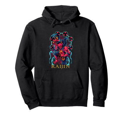 Raijin Oni Demon Japan Aesthetic Edgy Hoodie - Minimalist Print for Adults - T-Shirt, Sweatshirt, Hoodie