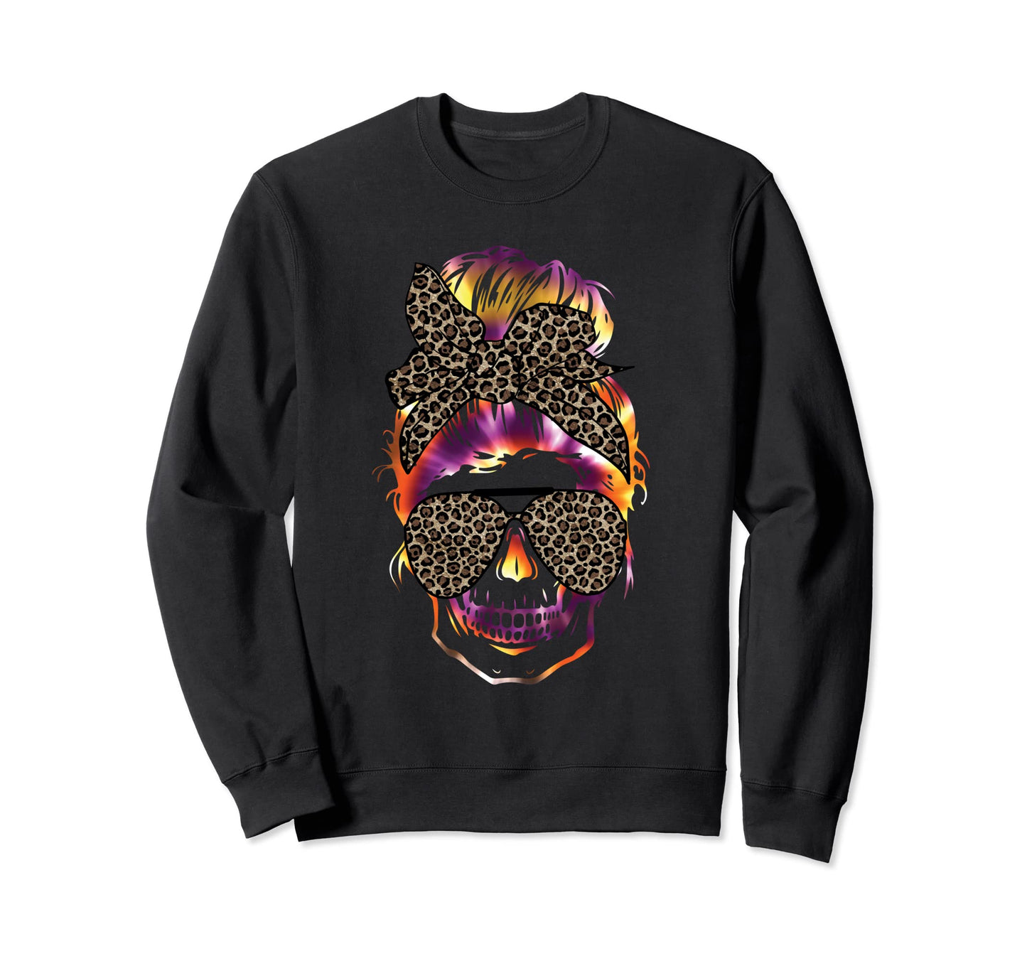 Skull Mom Messy Hair Vaporwave Sweatshirt - Fun Novelty Design Men Women - T-Shirt, Sweatshirt, Hoodie
