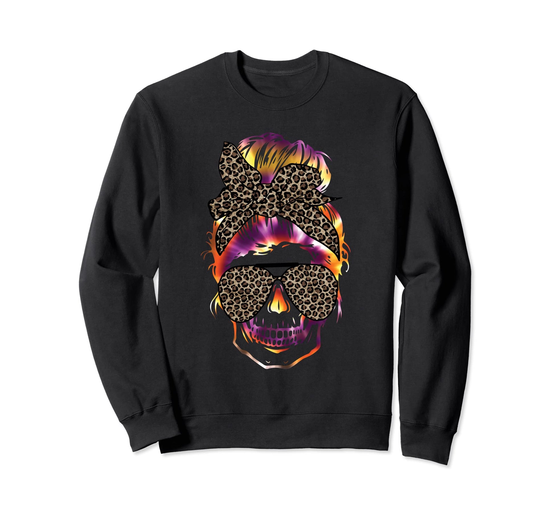 Skull Mom Messy Hair Vaporwave Sweatshirt - Fun Novelty Design Men Women - T-Shirt, Sweatshirt, Hoodie