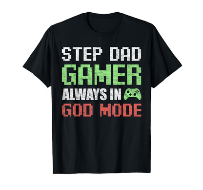 Gamer Stepdad Fathers Day Step Dad T-Shirt - Custom Art Print Unisex - T-Shirt, Sweatshirt, Hoodie