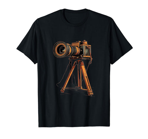 Photography Camera Tripod Photographer T-Shirt - Graphic Print Men Women - T-Shirt, Sweatshirt, Hoodie