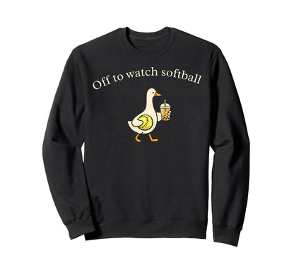 Off To Watch Softball Silly Sweatshirt - Casual Everyday Wear for Adults - T-Shirt, Sweatshirt, Hoodie